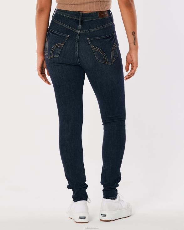 superskinny jeans met ultrahoge taille en donkere wassing donkere wassing vrouwen Hollister bodems 06JX729