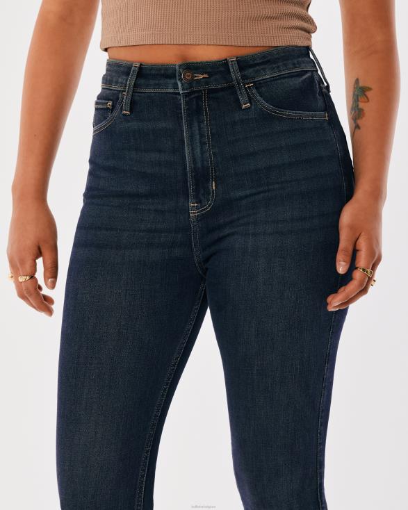 superskinny jeans met ultrahoge taille en donkere wassing donkere wassing vrouwen Hollister bodems 06JX729