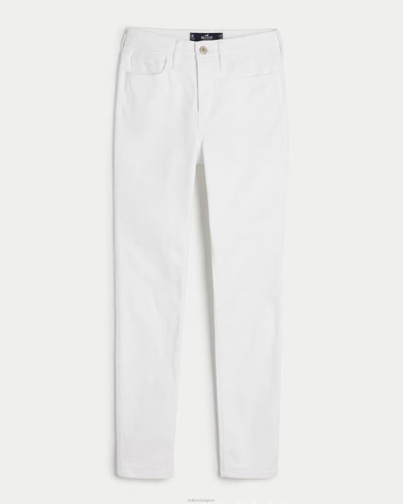 witte superskinny jeans met hoge taille wit vrouwen Hollister bodems 06JX606