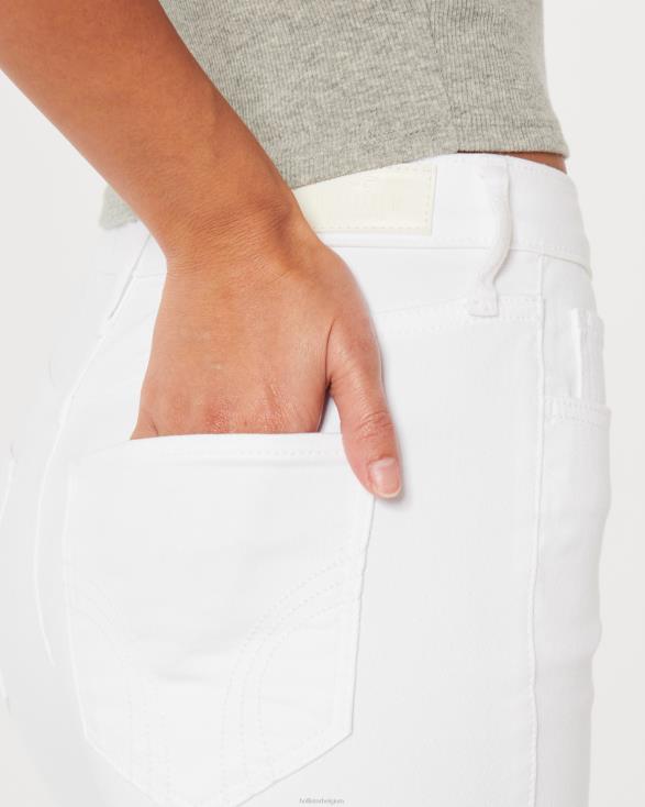 witte superskinny jeans met hoge taille wit vrouwen Hollister bodems 06JX606