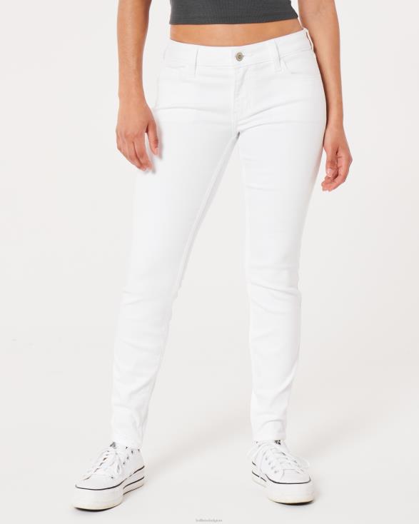 witte superskinny jeans met lage taille wit vrouwen Hollister bodems 06JX639