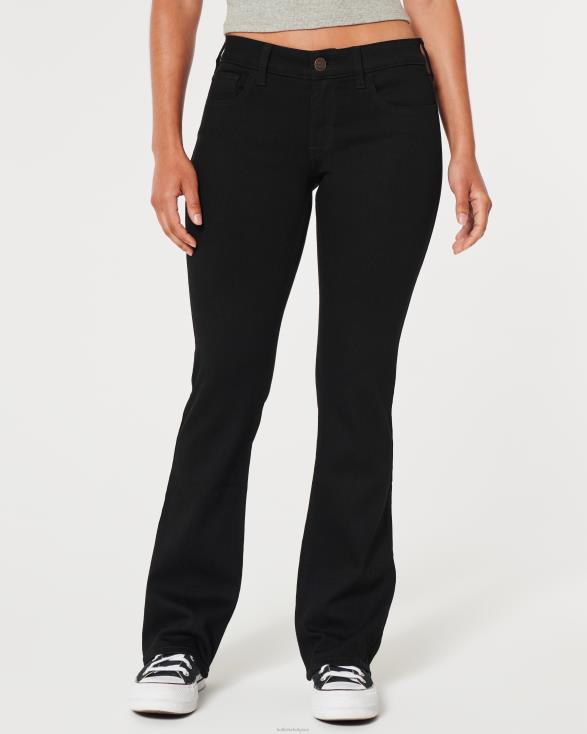 zwarte bootjeans met lage taille zwart vrouwen Hollister bodems 06JX565