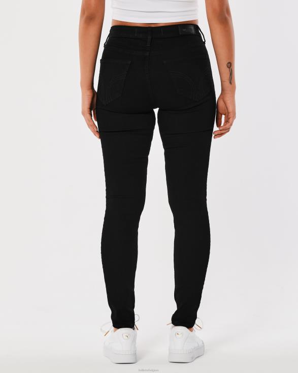zwarte superskinny jeans met hoge taille zwart vrouwen Hollister bodems 06JX530