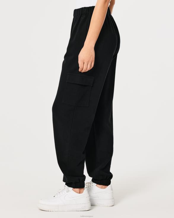 feel good papa-joggingbroek van cargofleece met verstelbare taille zwart vrouwen Hollister bodems 06JX688