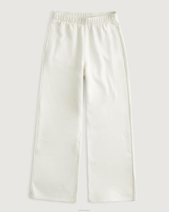 feel good ultrahoge fleece broek met wijde pijpen room vrouwen Hollister bodems 06JX494