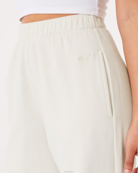 feel good ultrahoge fleece broek met wijde pijpen room vrouwen Hollister bodems 06JX494