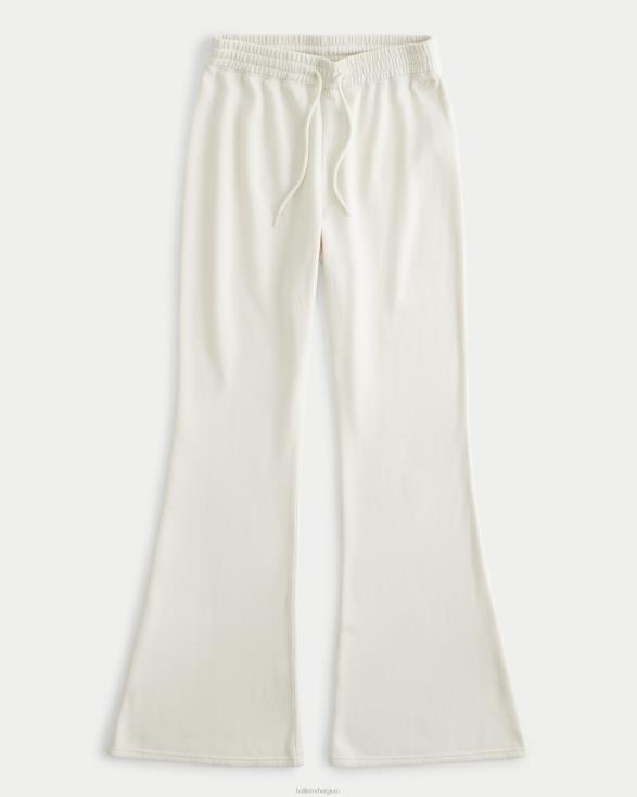flare-broek van fleece met ultrahoge taille room vrouwen Hollister bodems 06JX718