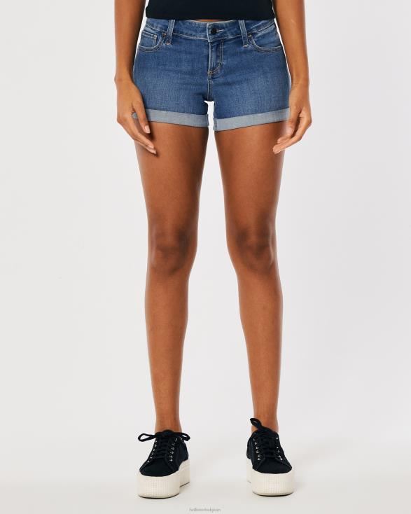 curvy denim short met lage taille en donkere wassing medium wassen vrouwen Hollister bodems 06JX518