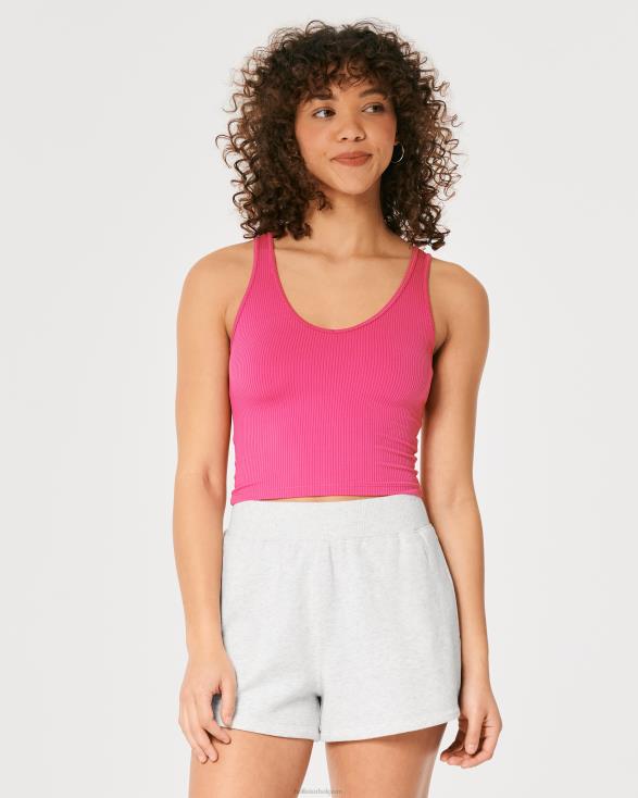 feel good ultrahoge fleece dad-shorts met hoge taille licht grijs gemêleerd vrouwen Hollister bodems 06JX495