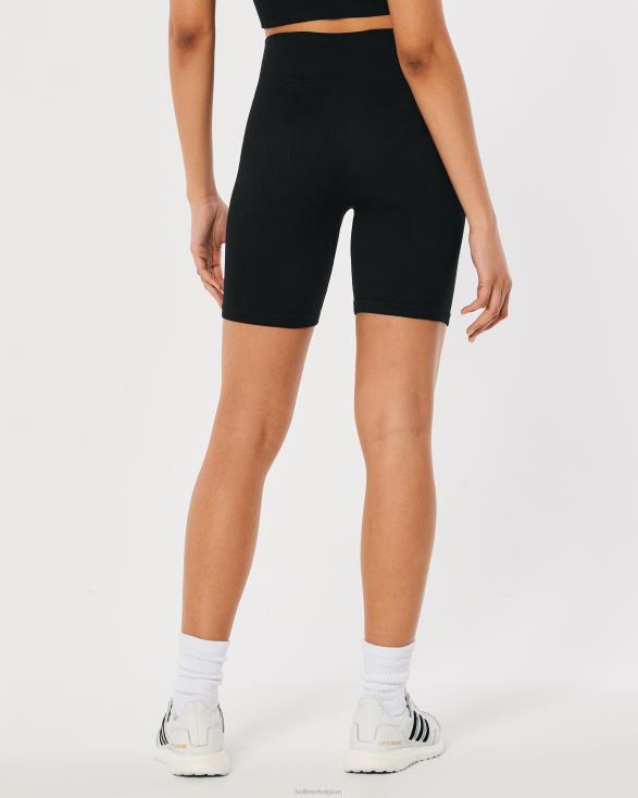 gilly hicks active naadloze fietsbroek met hoge taille 7'' zwart vrouwen Hollister bodems 06JX498