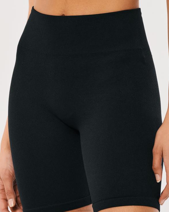 gilly hicks active naadloze fietsbroek met hoge taille 7'' zwart vrouwen Hollister bodems 06JX498