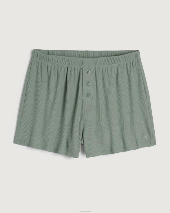 gilly hicks jersey geribbelde slaapshort licht groen vrouwen Hollister bodems 06JX710