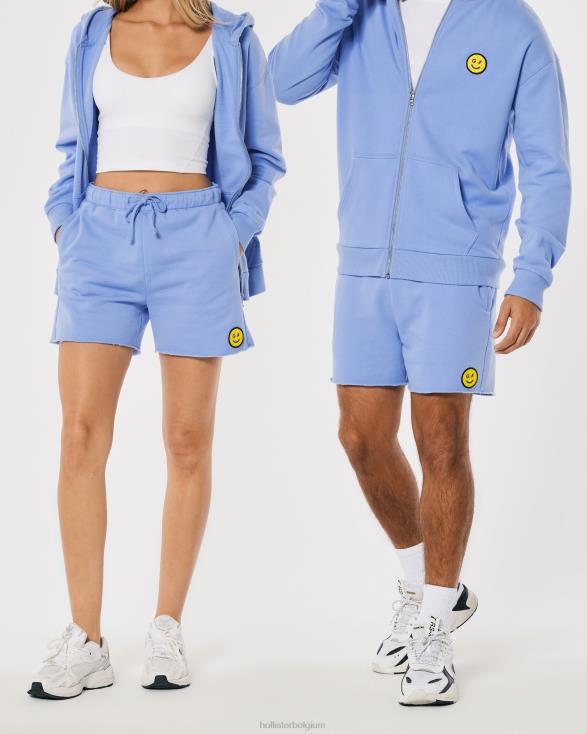 gilly hicks smile series fleece short met logo blauw vrouwen Hollister bodems 06JX1412