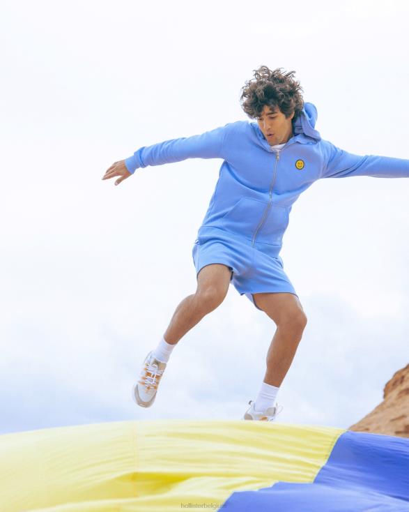 gilly hicks smile series fleece short met logo blauw vrouwen Hollister bodems 06JX1412