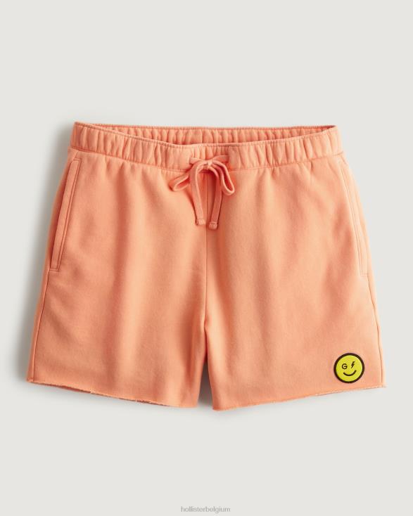 gilly hicks smile series fleece short met logo koraal vrouwen Hollister bodems 06JX1410