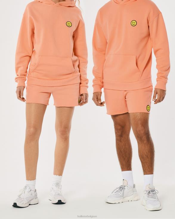 gilly hicks smile series fleece short met logo koraal vrouwen Hollister bodems 06JX1410