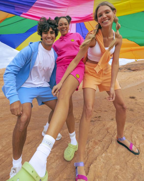 gilly hicks smile series fleece short met logo koraal vrouwen Hollister bodems 06JX1410