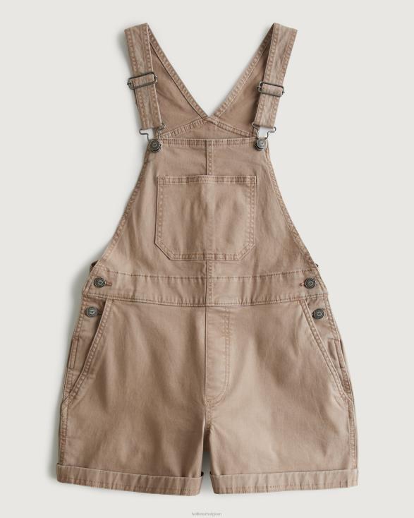 korte broek van keperstof lichtbruin vrouwen Hollister bodems 06JX642