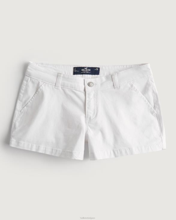 laagbouw twill chino short 3'' wit vrouwen Hollister bodems 06JX481