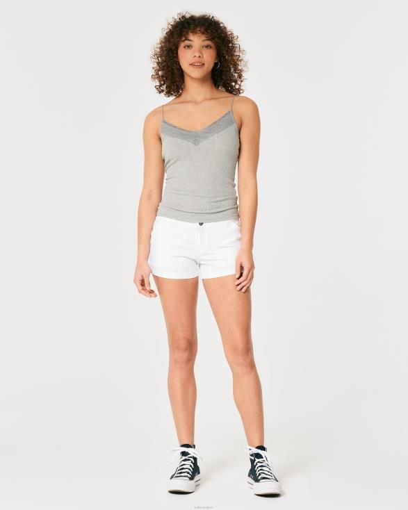 laagbouw twill chino short 3'' wit vrouwen Hollister bodems 06JX481