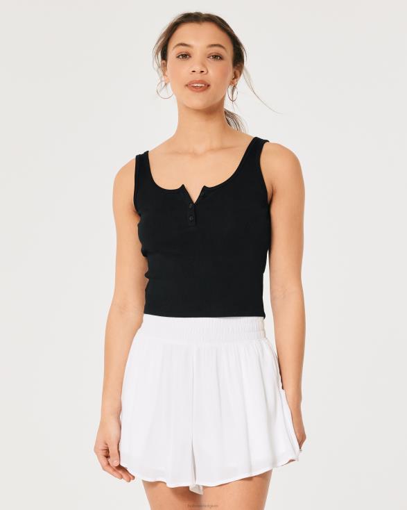 soepel vallende zachte short met ultrahoge taille wit vrouwen Hollister bodems 06JX632