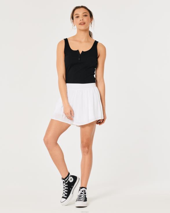 soepel vallende zachte short met ultrahoge taille wit vrouwen Hollister bodems 06JX632