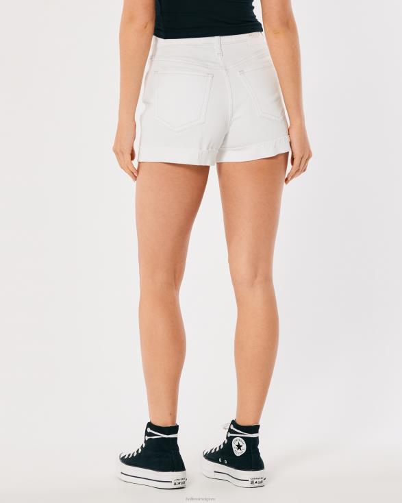 ultrahoge witte denim mom short wit vrouwen Hollister bodems 06JX500