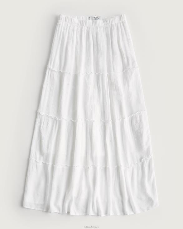 gelaagde maxi rok wit vrouwen Hollister bodems 06JX464