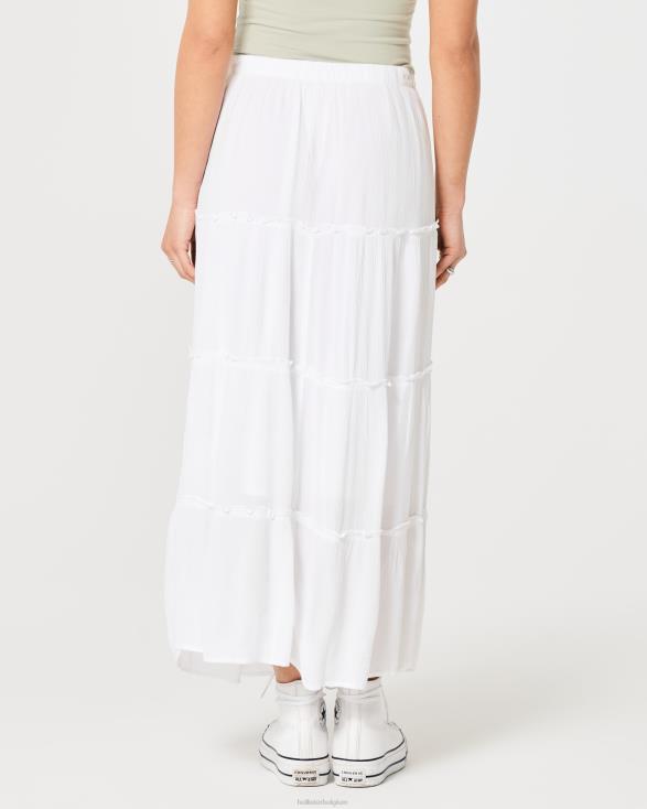 gelaagde maxi rok wit vrouwen Hollister bodems 06JX464