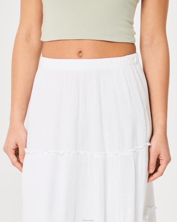 gelaagde maxi rok wit vrouwen Hollister bodems 06JX464