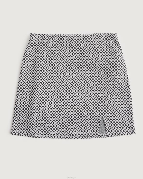 minirok met ultrahoge taille en print zwart patroon vrouwen Hollister bodems 06JX770