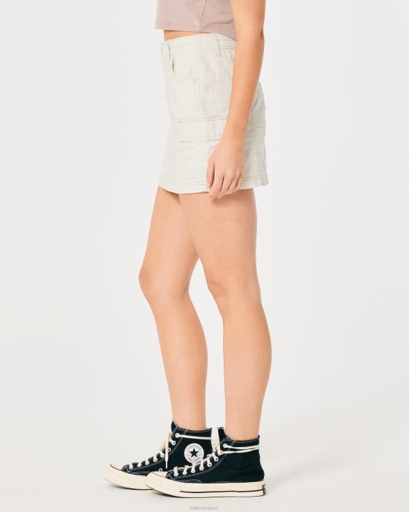 popeline cargo minirok met hoge taille room vrouwen Hollister bodems 06JX534