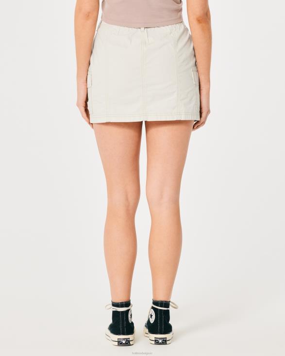 popeline cargo minirok met hoge taille room vrouwen Hollister bodems 06JX534