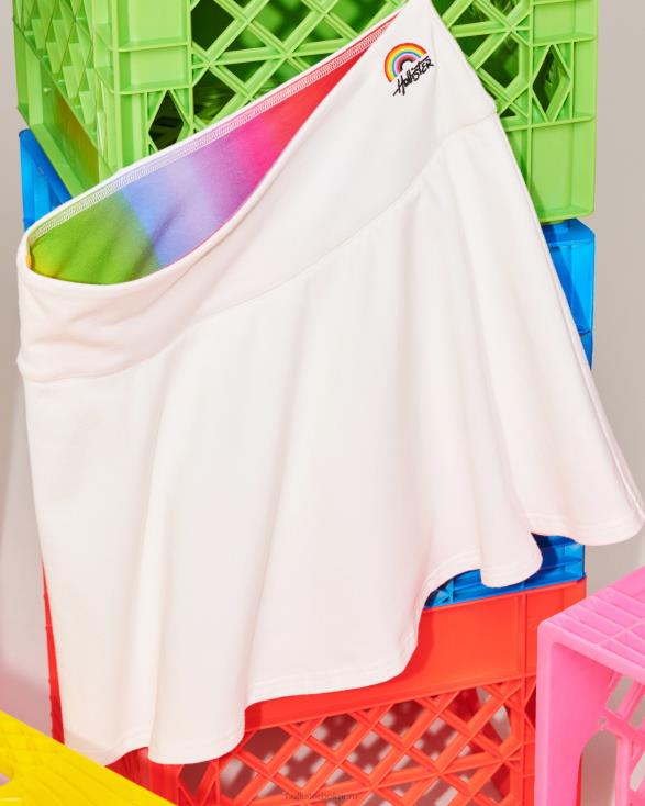 pride mini skaterskort met verstelbare taille wit vrouwen Hollister bodems 06JX755