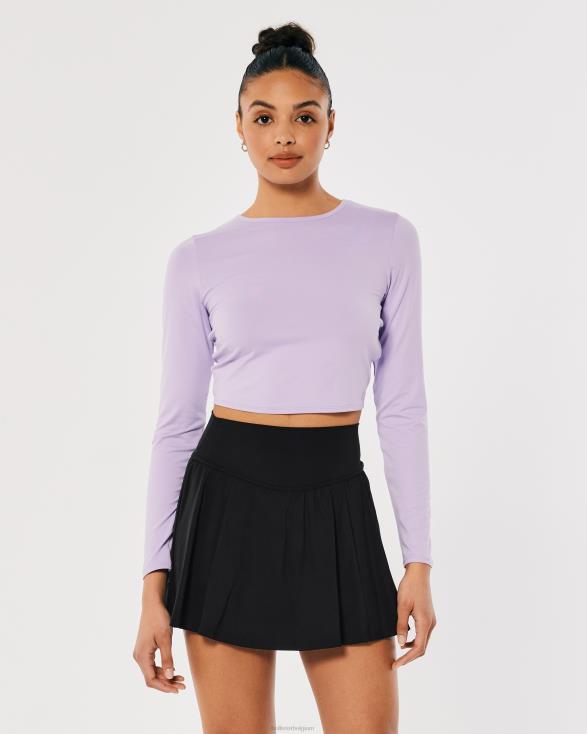 gilly hicks active energize flutter skortie met ultrahoge taille zwart vrouwen Hollister bodems 06JX542