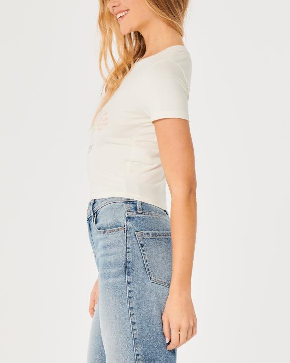 T-shirt met tijgerprint creme tijger vrouwen Hollister toppen 06JX217