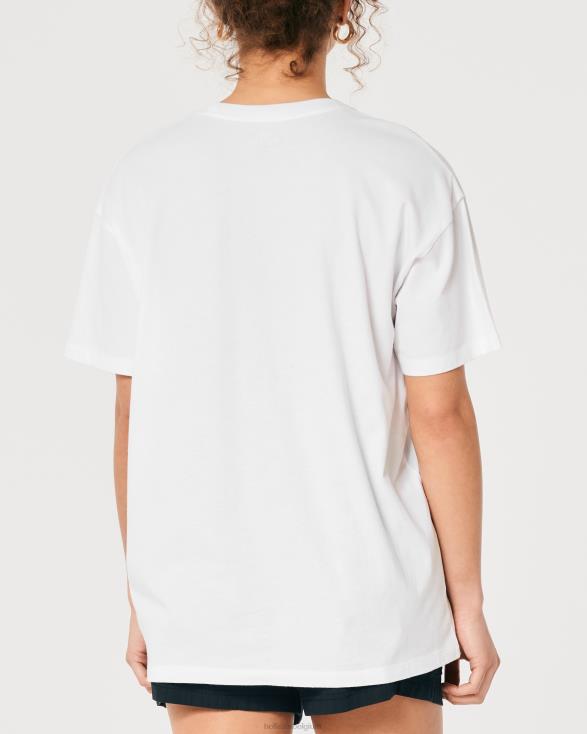 oversized San Diego raceauto grafisch T-shirt wit vrouwen Hollister toppen 06JX358