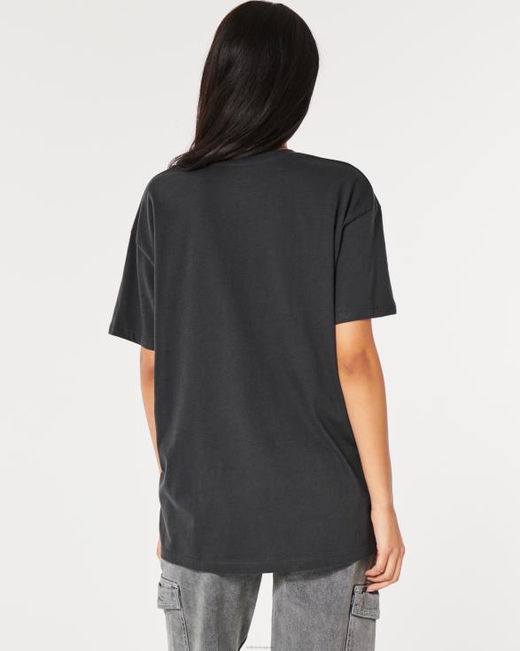 oversized mickey mouse grafisch T-shirt donker grijs vrouwen Hollister toppen 06JX127