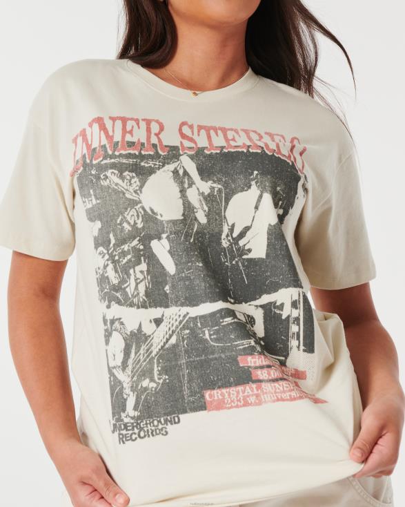 oversized stereo grafisch T-shirt aan de binnenkant room vrouwen Hollister toppen 06JX229