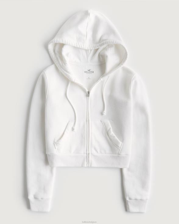 feel good mini-hoodie met volledige ritssluiting wit vrouwen Hollister toppen 06JX239