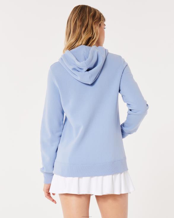 gemakkelijke hoodie met logo-afbeelding lichtblauw vrouwen Hollister toppen 06JX315