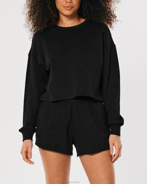 gilly hicks active essentials sweatshirt met ronde hals zwart vrouwen Hollister toppen 06JX215