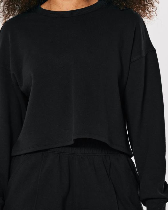 gilly hicks active essentials sweatshirt met ronde hals zwart vrouwen Hollister toppen 06JX215