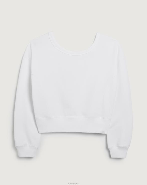 gilly hicks open rug sweatshirt met ronde hals wit vrouwen Hollister toppen 06JX286