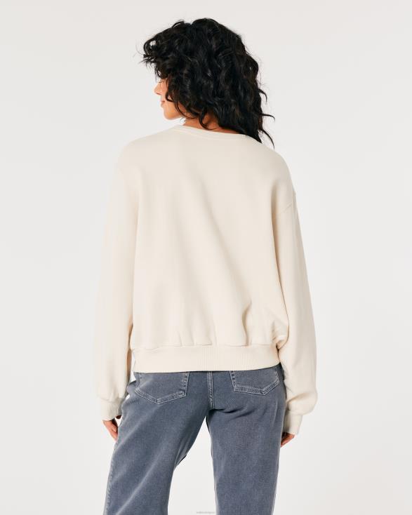 oversized London graphic sweatshirt met ronde hals room vrouwen Hollister toppen 06JX46