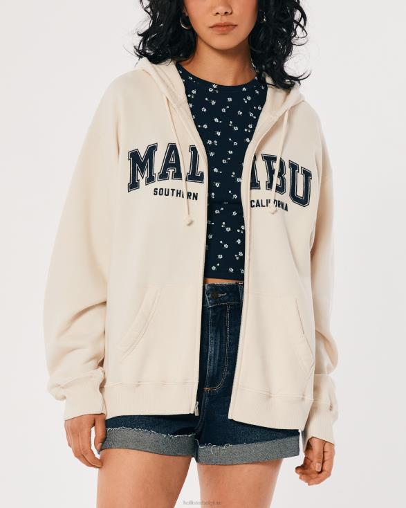 oversized Malibu California grafische hoodie met rits room vrouwen Hollister toppen 06JX154
