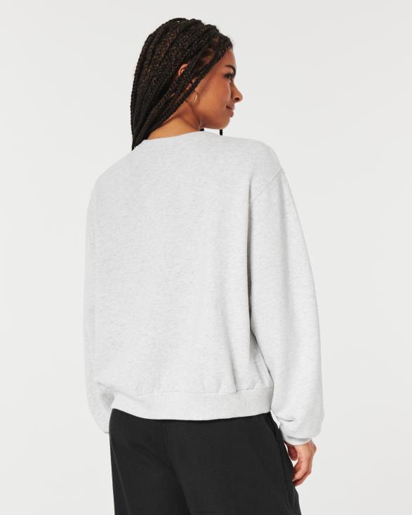 oversized New York City-sweatshirt met ronde hals licht grijs gemêleerd vrouwen Hollister toppen 06JX11