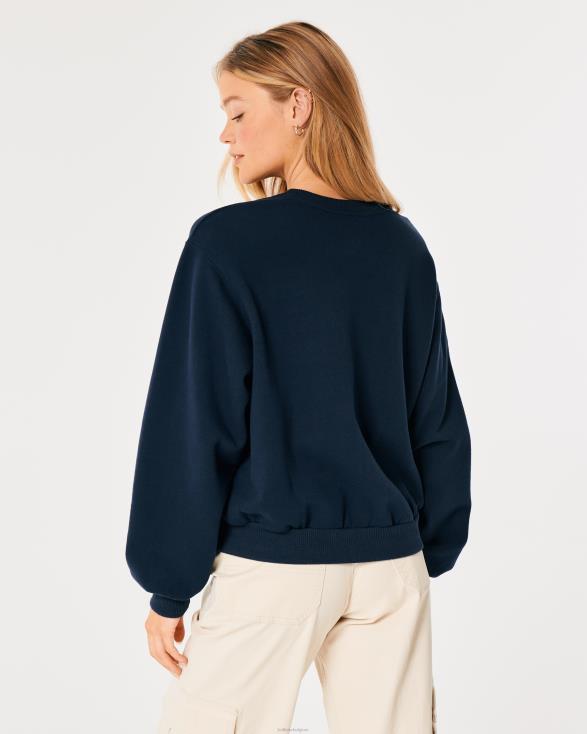 oversized Newport Rhode Island-sweatshirt met ronde hals marineblauw vrouwen Hollister toppen 06JX6