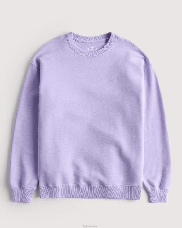 oversized sweatshirt met logo-icoon en ronde hals lavendel vrouwen Hollister toppen 06JX25