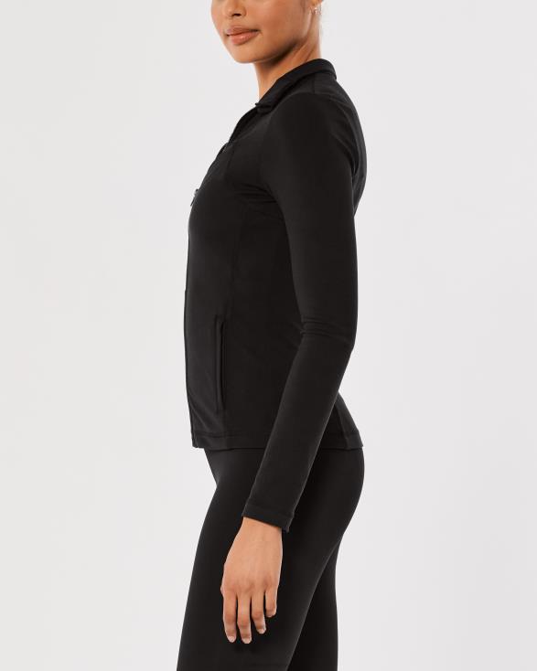 Gilly Hicks Active Recharge lange jas zwart vrouwen Hollister toppen 06JX57